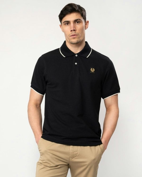 Belstaff Mens Tipped Polo - Black