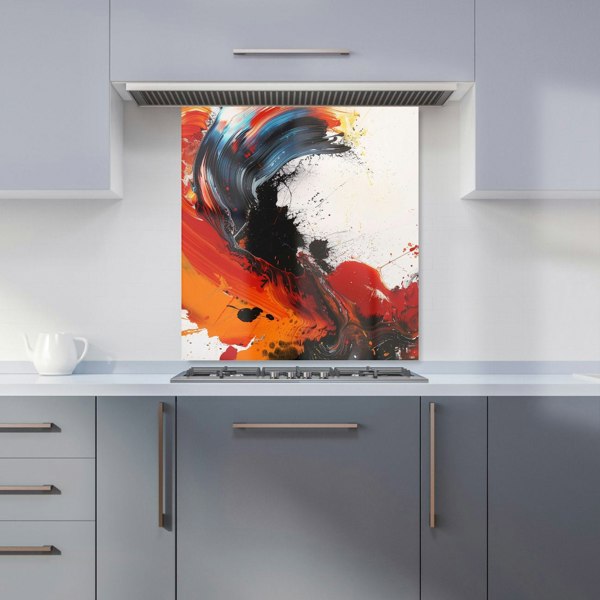 Warren Reed - Designer Fiery Waves: Abstract Motion Kitchen Splashback