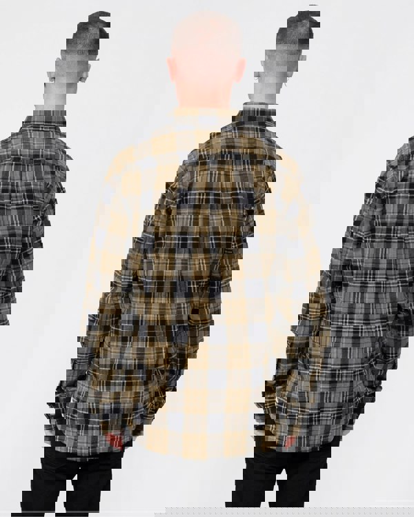 Oliver Sweeney Censo Mens Long Sleeved Brushed Cotton Shirt - Khaki Check