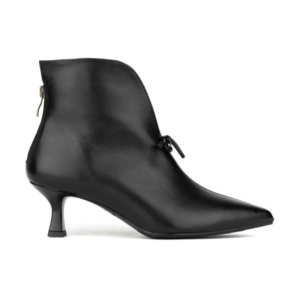 Embassy London Regent - Black - Women's Leather Ankle Boot with kitten heel