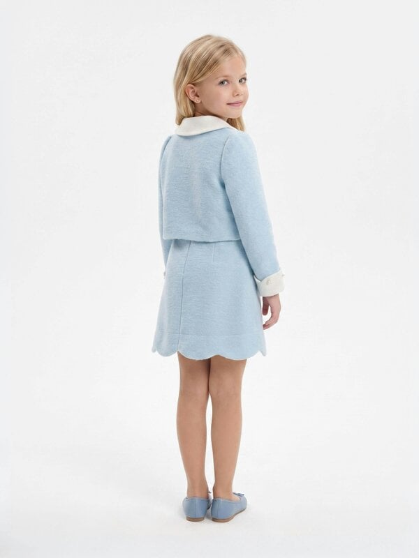 DRESS & Fleur Girls Jacket and Dress Set in Blue