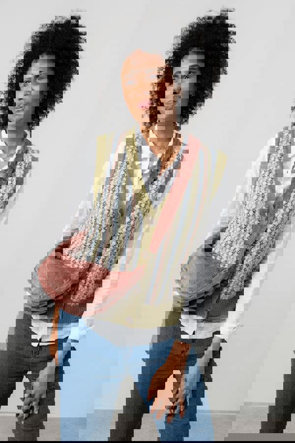 Lily & Me Jumbo Cord Crossbody Bag Antique Rose