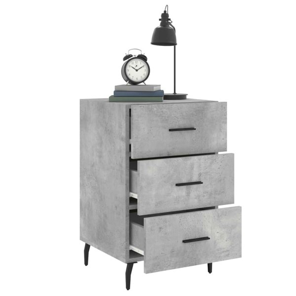 Berkfield Bedside Cabinet Concrete Grey 40x40x66 cm Engineered Wood