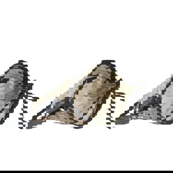 Assots London 'LEATHER LOOM' Light Beige & Black Real Leather Woven Crossbody Bag