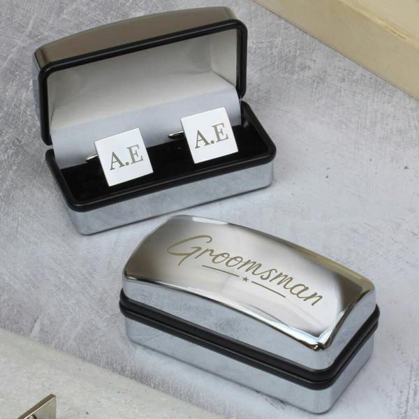Personalised Groomsman Wedding Cufflinks And Box Set - main product image