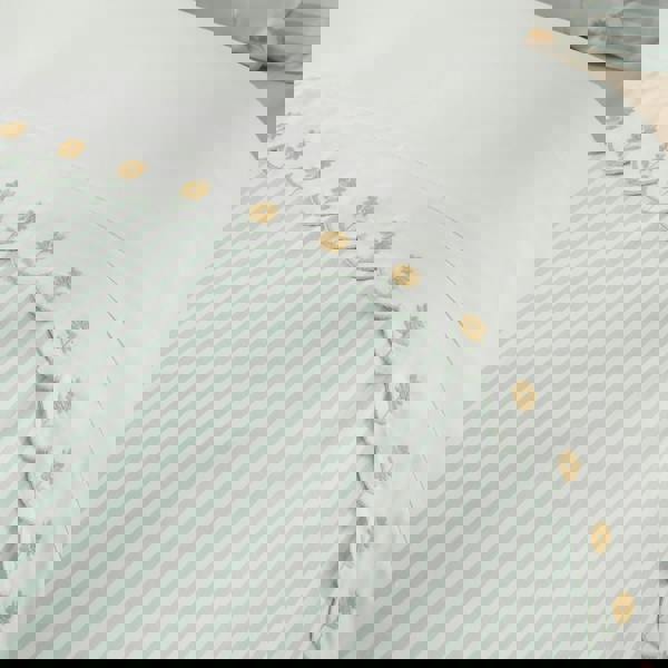 Catherine Lansfield Embroidered Daisy Soft Touch Duvet Cover Set Sage Green