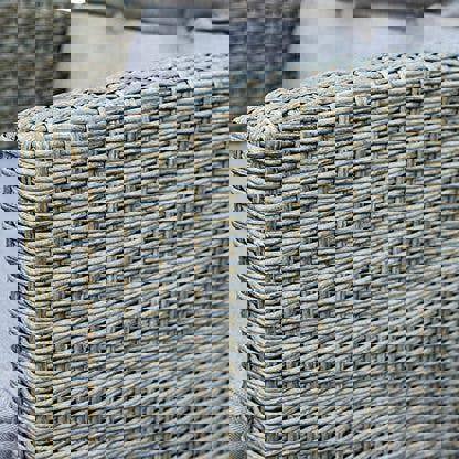 Mora Rattan 4 Seater Outdoor Conversation Set Garden Furniture Sofas with Coffee Table in Grey