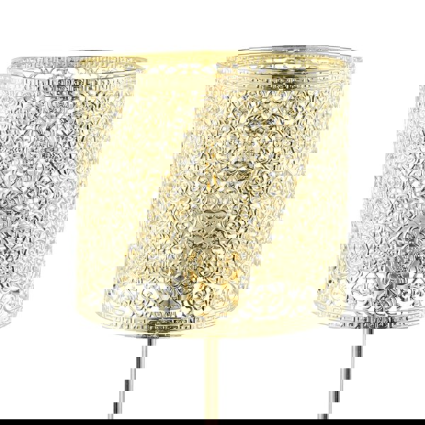 Classic Chic Moroccan Themed Shiny Gold Table Lamp with Inline Switch Image 5