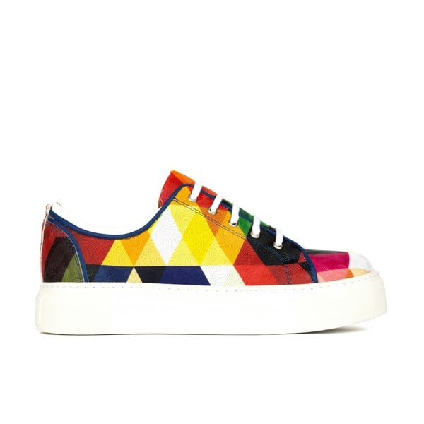 Embassy London Camila - Retro - Women's white sole leather trainer in bright colours