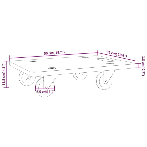 Berkfield Dolly Trolleys 2 pcs Rectangular 50x35x11.5 cm