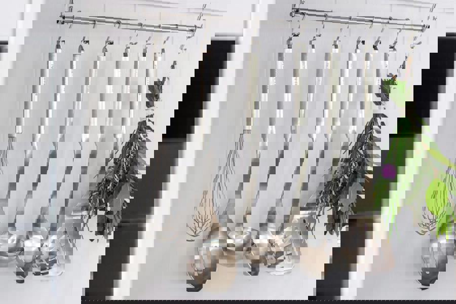 KitchenAid 9pc Stainless Steel Utensil Set with Slotted Spoon, Turner, Cooking Spoon, Ladle, Pasta Server, Strainer, Fish Slice, Whisk & Spatula