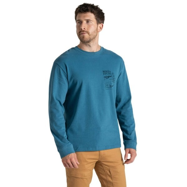 Craghoppers Mens National Trust Limestone Long-Sleeved T-Shirt - Brisk Blue