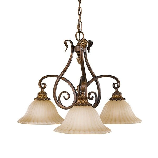 3 Bulb Chandelier Hanging Pendant LIght Aged Tortoise Shell LED E27 60W Bulb Loops