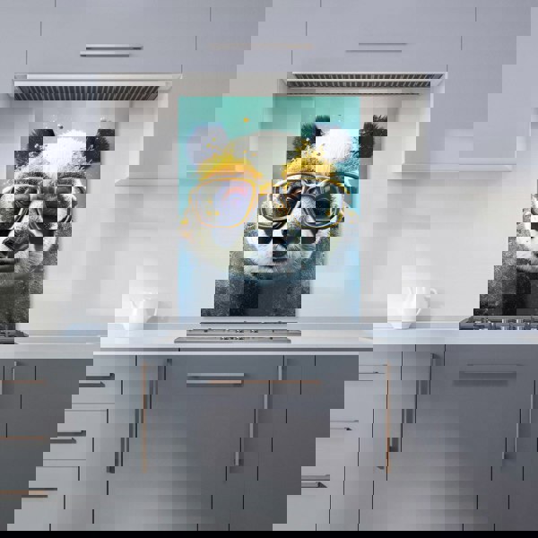 Warren Reed - Designer Panda With Golden Glasses Splashart Kitchen Splashback