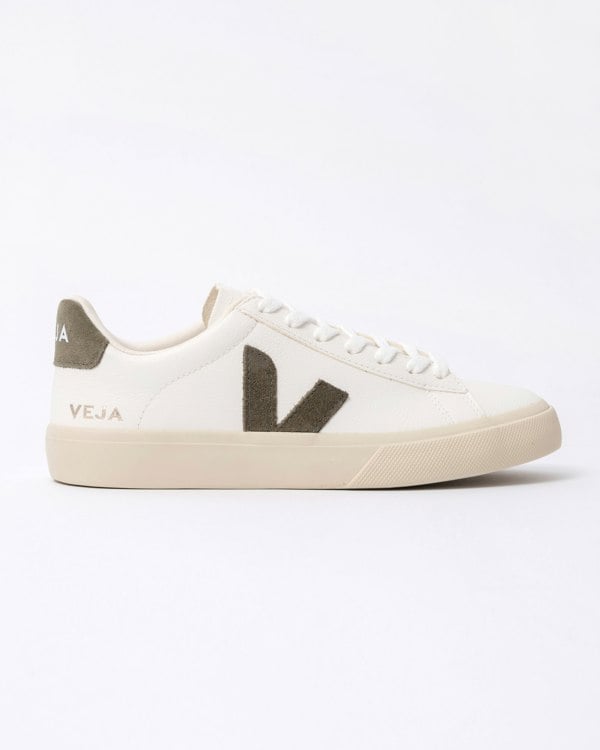 Veja Campo Leather Womens Trainers - White/Khaki