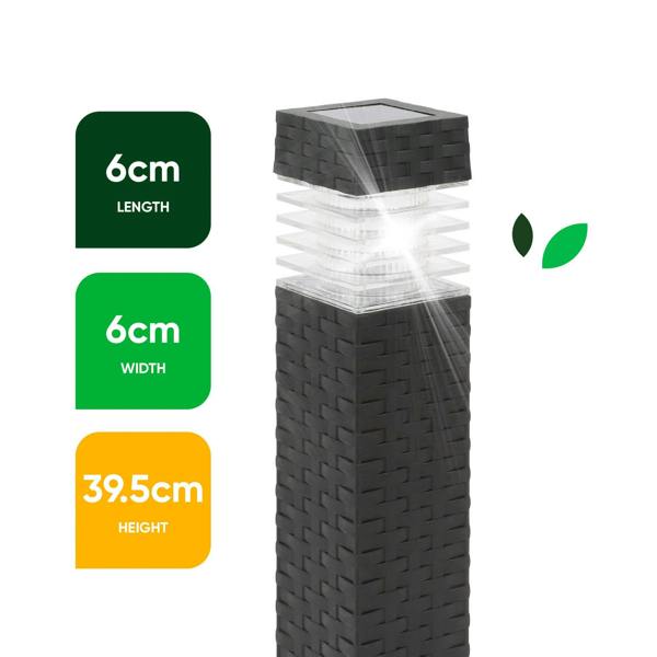 Gardenwize Pack of 4 Rattan Style Solar Stake Lights – White LED Garden Path Lights