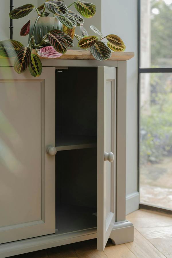 Statement Furniture Florence Corner Sideboard with Cupboard and Shelf. Assembled Storage