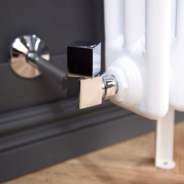 Flode Corner Square Manual Radiator Valve Pack | 15mm x 1/2″ | Chrome