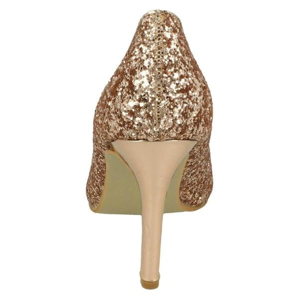 Anne Michelle Ladies Anne Michelle Pointed Toe Glittery Court Shoes