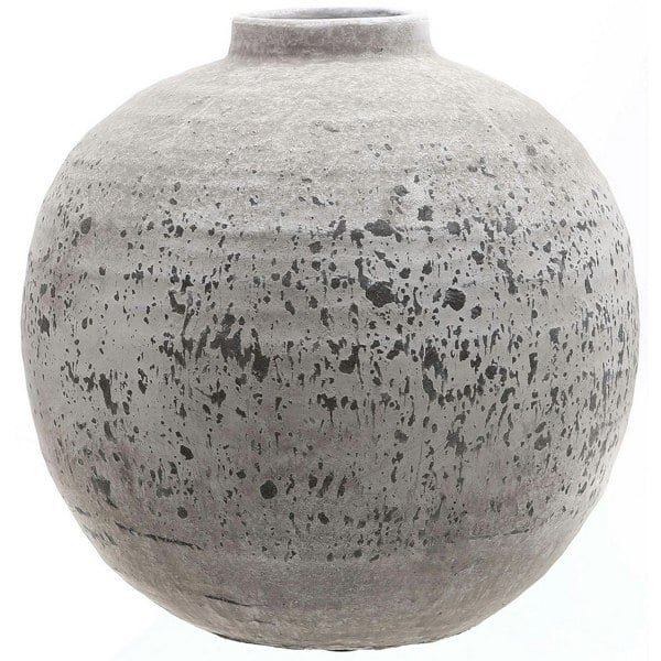 Hill Interiors Tiber Stone Ceramic Vase - Grey