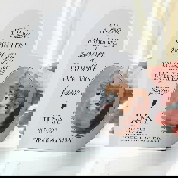 Personalised Memento Company Personalised Memorial Photo Upload Free Standing Heart Ornament