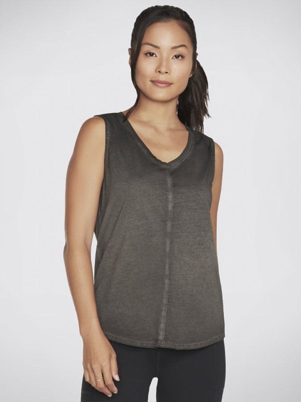 Skechers Diamond Wash Hatha V-Neck Women's Tank Vest Top