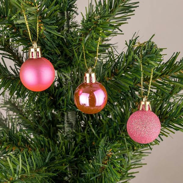 Pink Shatterproof Christmas Baubles 3cm Pack Sizes for Trees, Garlands and Seasonal Decorating image 3