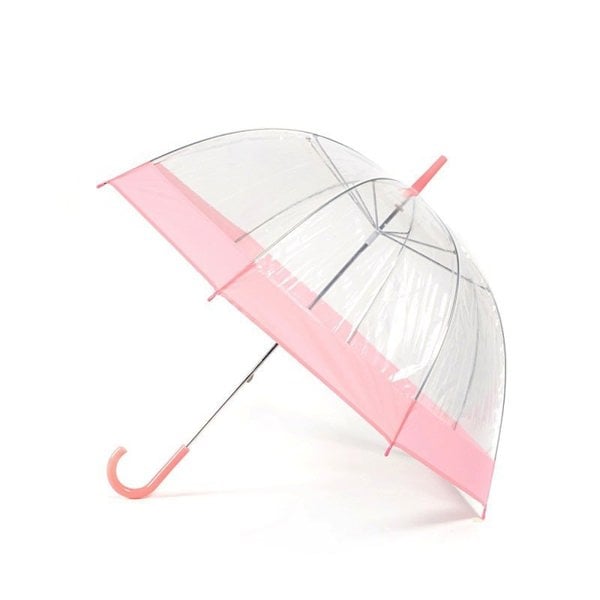 Pink Stripe Clear Dome Umbrella Side Canopy