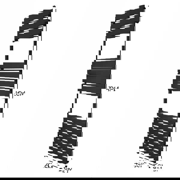 Monstershop Flat Panel Towel Radiator – 1200mm x 450mm – Black