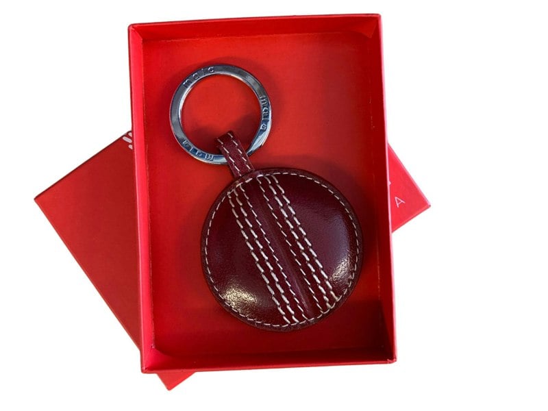 Mala Leather Edgbaston Cricket Ball Keyring – Hand Stitched – Gift Boxed