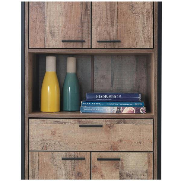 Timber Art Design Stretton Tall Storage Kitchen Pantry Sideboard Cabinet Rustic Industrial Oak