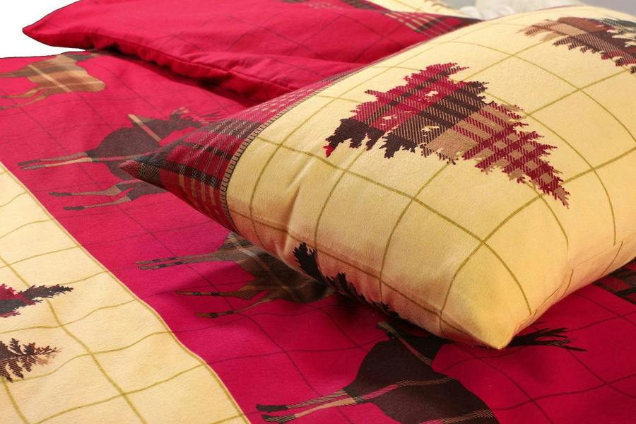 Flannelette Thermal Stag Red Duvet Cover Set