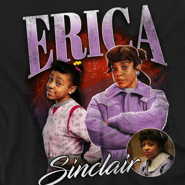 Stranger Things Unisex Adult Homage Erica Long-Sleeved T-Shirt - Black - 