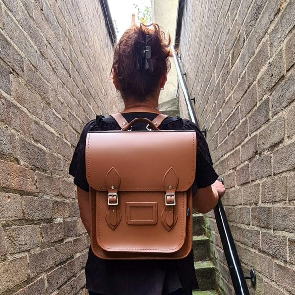 Zatchels Handmade Leather City Backpack - Chestnut