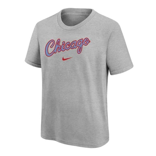 Nike Childrens/Kids NBA City Edition Essential Chicago Bulls T-Shirt - Grey/Red/Blue - 
