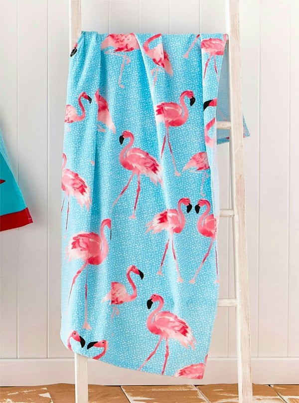 Catherine Lansfield Flamingo Multi Beach Towel