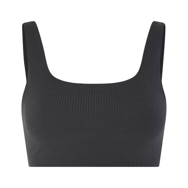 Girlfriend Collective Womens/Ladies Tommy Ribbed Cropped Bra - Black