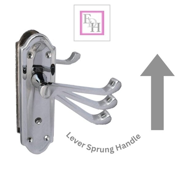 EDH Door Hardware Chrome Door Handles - Askworth Internal Door Handles with Bathroom Sash