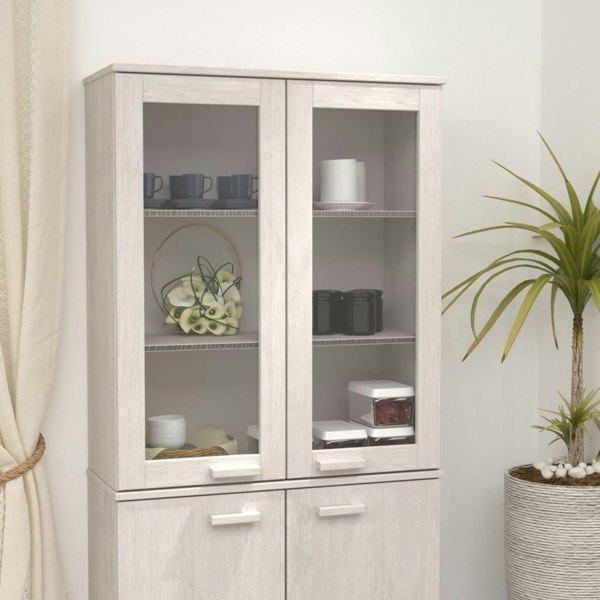 Berkfield Top for Highboard HAMAR White 85x35x100 cm Solid Wood Pine