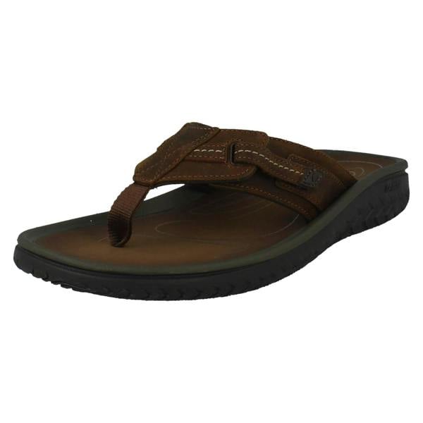 Clarks Mens Clarks Adjustable Strap Toe Post Sandals - Wesley Sun