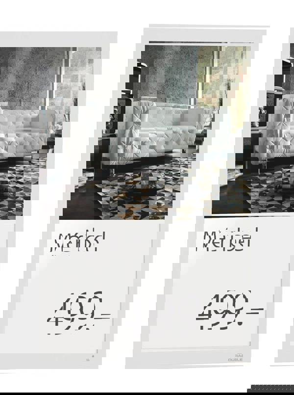 Durable DURAFRAME Self Adhesive Magnetic Signage Frame | 2 Pack | A4 White