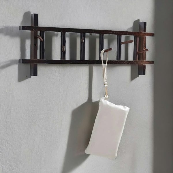 Rafaelo Mobilia Bamboo Wall Mounted Coat Hooks Rack