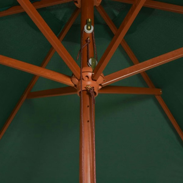 Berkfield Parasol 200x300 cm Wooden Pole Green