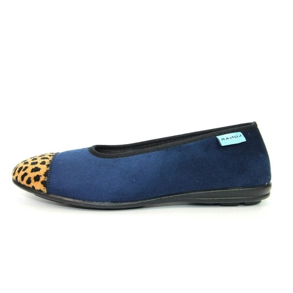 Lunar Women's Jessie Leopard Print Slippers - Blue