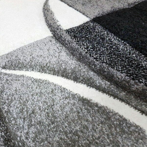 Modern Rugs for Living Room Grey Black White Carpet Mat Check Design Small Large