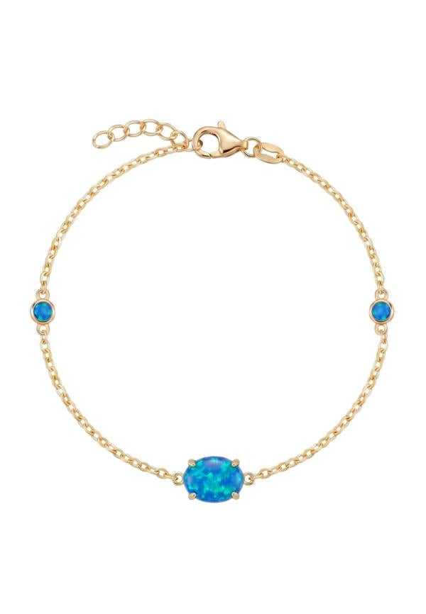 Latelita Oval Blue Opal Bracelet Gold