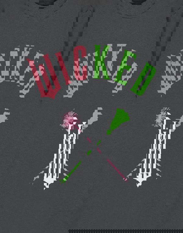 Wicked Womens Grey Broom & Wands Adults Sweatshirt