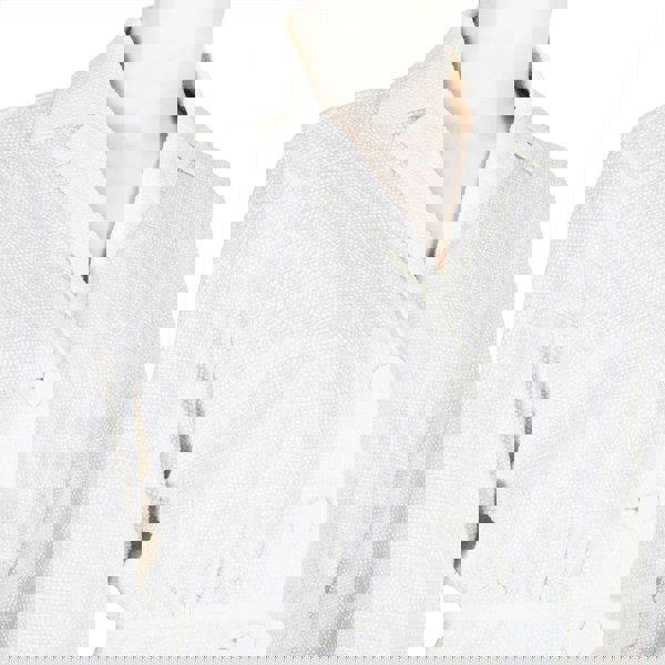 Alaia intricately embroidered cropped jacket in white cotton
