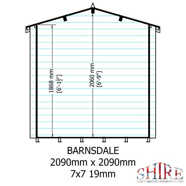 Shire Barn ale 7x7 Log Cabin 19mm interlock Cladding - Best Shed