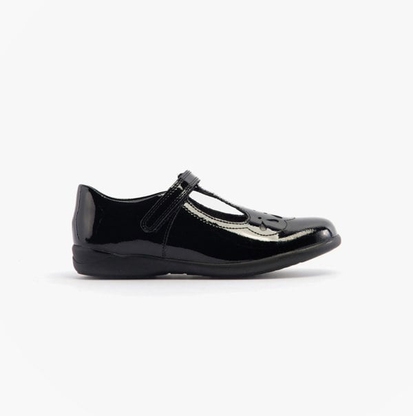 Start-Rite POPPY Girls Patent School Shoes Black